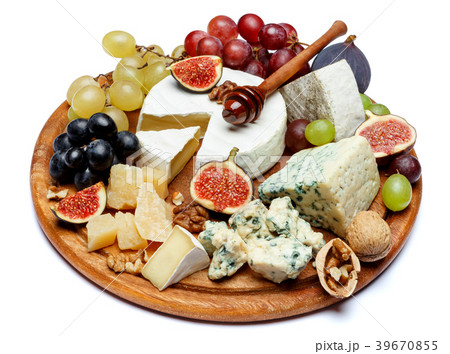 Brie cheese on a wooden Board with fresh figs and Brie cheese on a wooden Board with fresh figs and 39670855