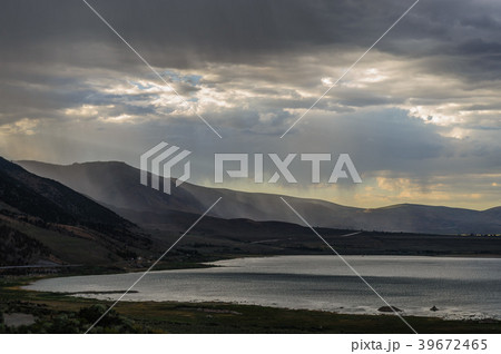 Storm clouds over mono lake 39672465