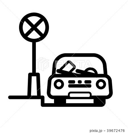 Passenger Car with fine ticket on windshield 39672476