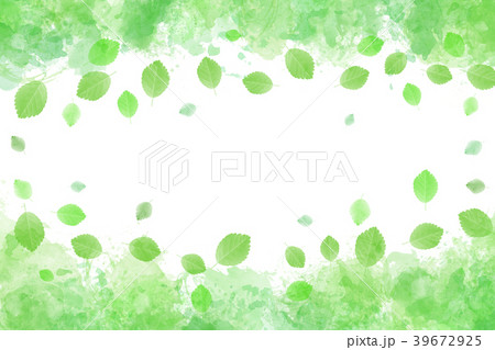 木の葉 新緑 水彩 背景のイラスト素材