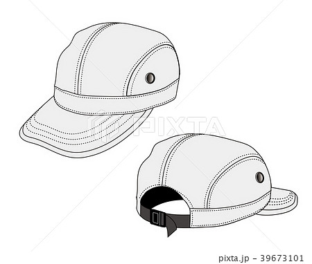 帽子 キャップ ベースボールキャップ イラスト 白のイラスト素材