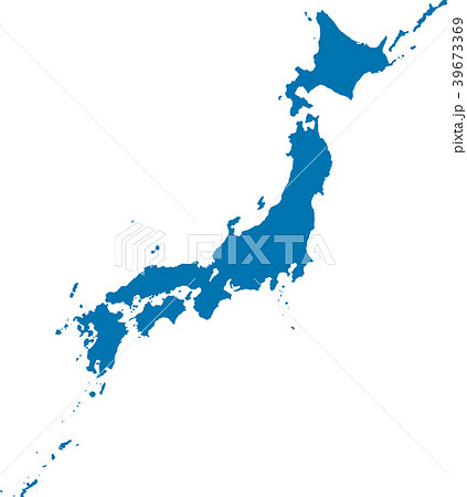 日本全国地図イラスト (ベクター) / 青・ブルーのイラスト素材 [39673369] - PIXTA