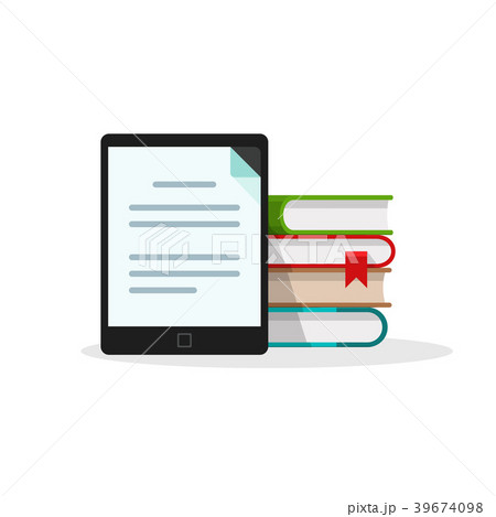 Virtual library concept, books stack behind 39674098