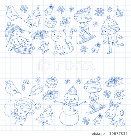 Merry Christmas celebration with children. Kids Merry Christmas celebration with children. Kids 39677335