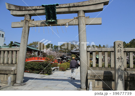 京都の神泉苑の鳥居と正面から見た景観です 39677739