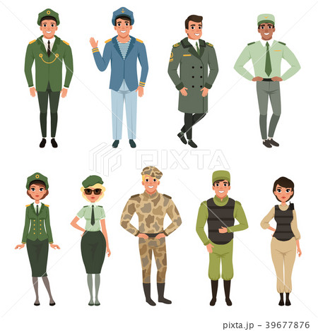 Military Uniforms Set Military Army Officerのイラスト素材