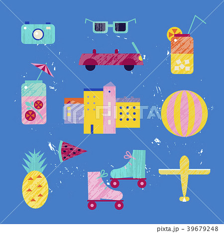 Vector summer colorful illustration, travelling 39679248