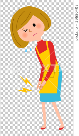 Woman with apron knee pain 39680405