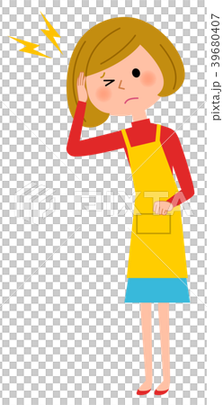 圍裙的女性頭痛 圍裙的女性頭痛 39680407