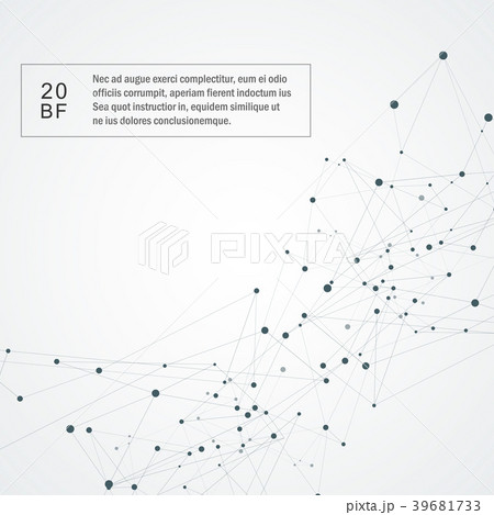 Abstract polygonal with connecting dots and lines 39681733