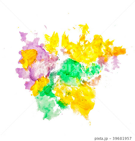 Colorful watercolor spots hand drawn paper texture Colorful watercolor spots hand drawn paper texture 39681957