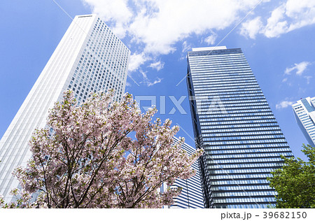 東京風景・新宿・春・桜・新緑・青空 東京風景・新宿・春・桜・新緑・青空 39682150