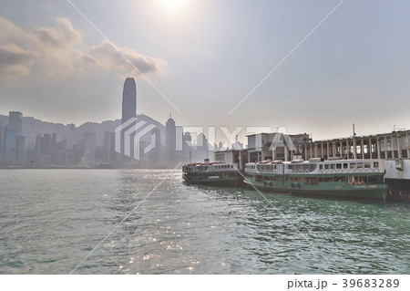 a skyline in the day time over Victoria Harbour a skyline in the day time over Victoria Harbour 39683289