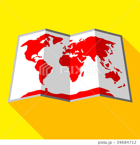 Bright colored map on a yellow background 39684712