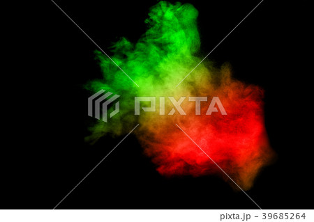 Abstract multicolored dust explosion on black. Abstract multicolored dust explosion on black. 39685264