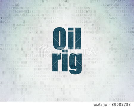 Industry concept: Oil Rig on Digital Data Paper Industry concept: Oil Rig on Digital Data Paper 39685788