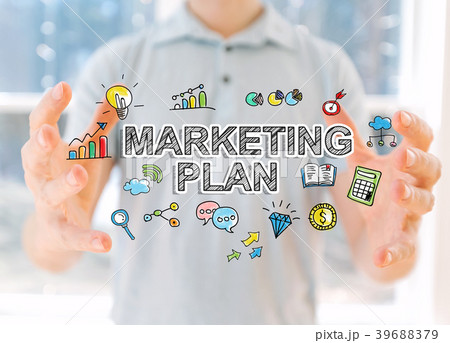 Marketing Plan with man holding his hands Marketing Plan with man holding his hands 39688379