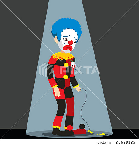 Sad Clown Under Spotlight 39689135