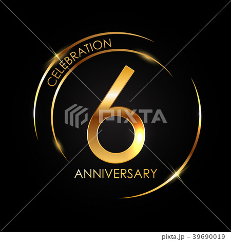 Template 6 Years Anniversary Vector Illustration 39690019