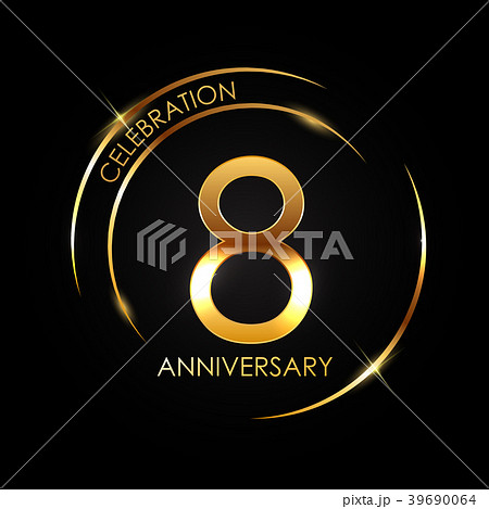Template 8 Years Anniversary Vector Illustration 39690064