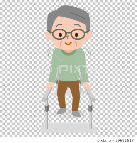 歩行訓練　シニア男性 39691617