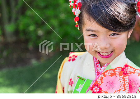 女の子、七五三、屋外 39692818