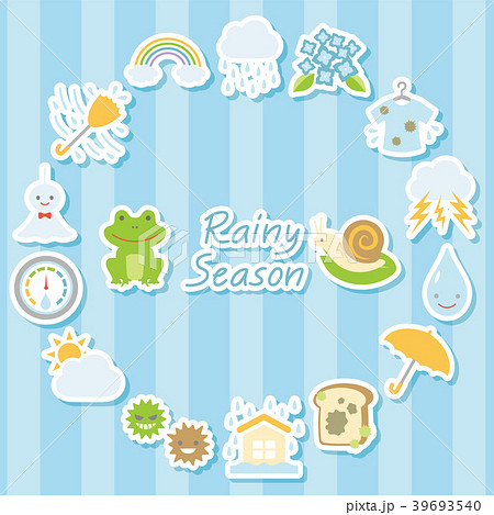 梅雨　アイコンのフレーム素材 39693540