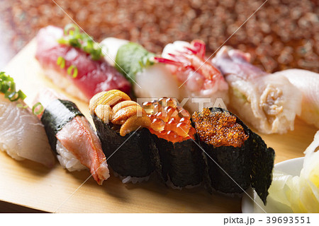 日本の美味しい鮨の写真素材