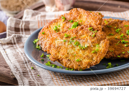 Potato pancakes fried 39694727