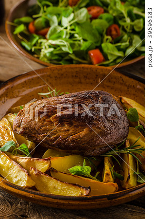 Beef steak with herbs and wine Beef steak with herbs and wine 39696183
