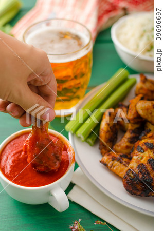 Barbecue grilled chicken wing Barbecue grilled chicken wing 39696697