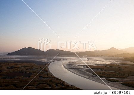 順天湾 日没 夕焼け 39697105