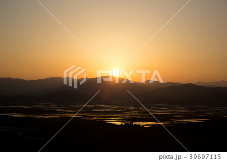 順天湾 日没 夕焼け 39697115