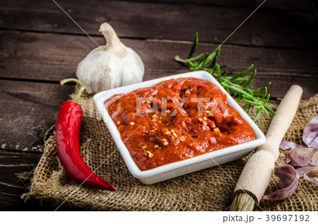 Very spicy tomato sauce for grill Very spicy tomato sauce for grill 39697192
