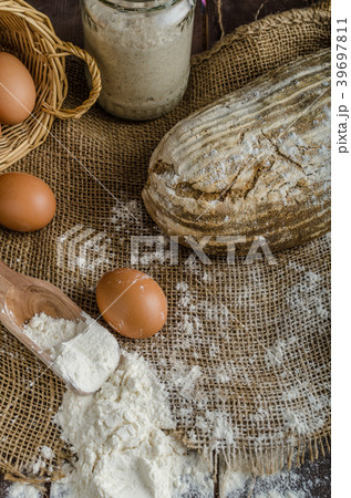 Home baked bread from sourdough rye Home baked bread from sourdough rye 39697811