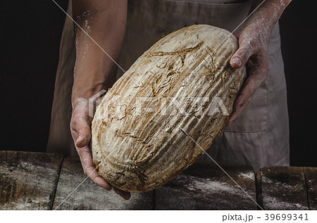 Homemade bread from young woman chef Homemade bread from young woman chef 39699341