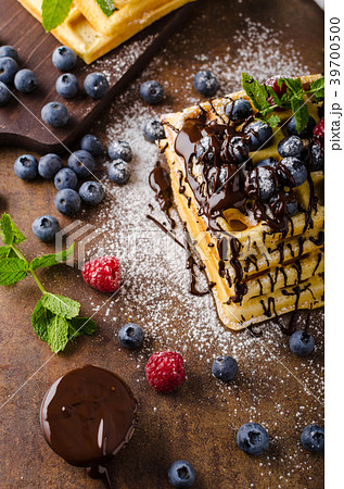 Waffles with berries homemade Waffles with berries homemade 39700500