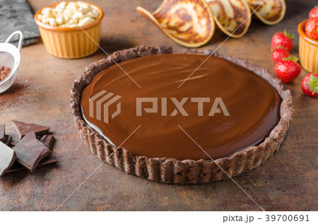 Delicious caramel chocolate tart 39700691