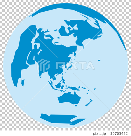 シンプル化した世界地図 地球のイラスト 正距方位図法 のイラスト素材