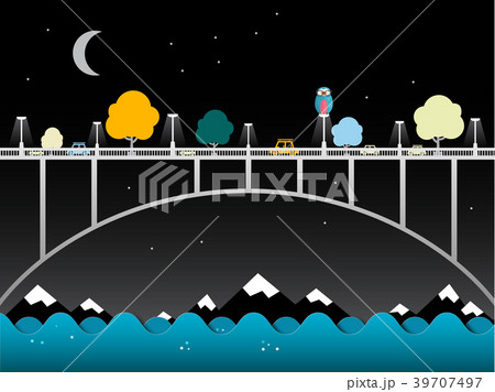 Night Landscape with Bridge Over Water 39707497