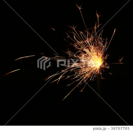 Christmas and newyear party sparkler on black 39707705
