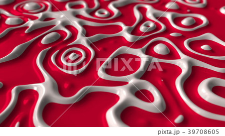 Abstract liquid red and white paints. 3D rendering 39708605