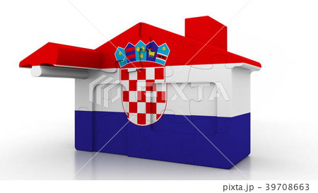 Building puzzle house featuring flag of Croatia Building puzzle house featuring flag of Croatia 39708663