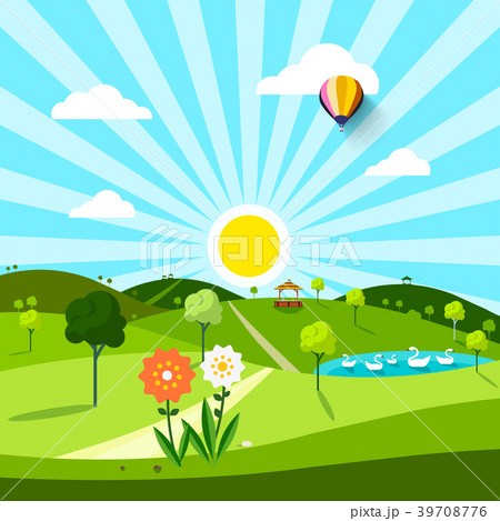 Park or Meadow Vector Landscape 39708776