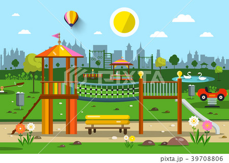 Playground in City Park Vector 39708806