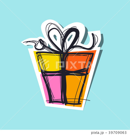 Gift Box Retro Vector Illustration 39709063