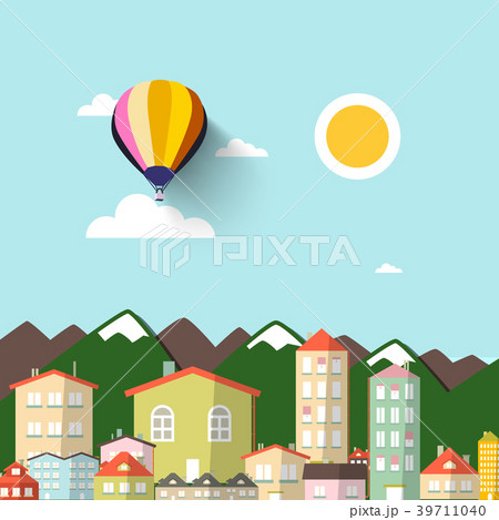 Town with Mountains on Background. 39711040