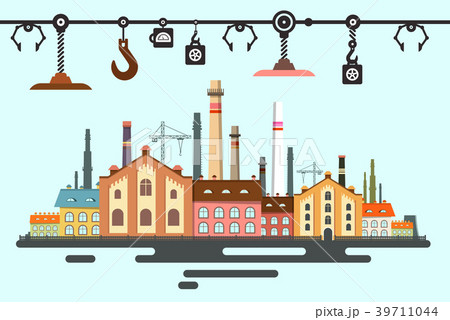 Factory. Vector Flat Design Industrial Building. 39711044