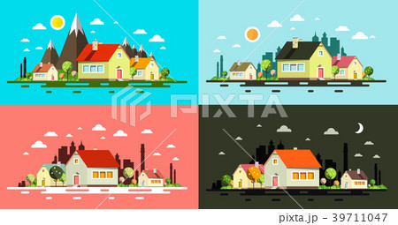 Flat Design Buildings. 39711047