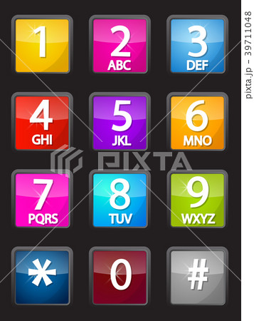 Colorful Vector Phone Dial. Glossy Buttons 39711048